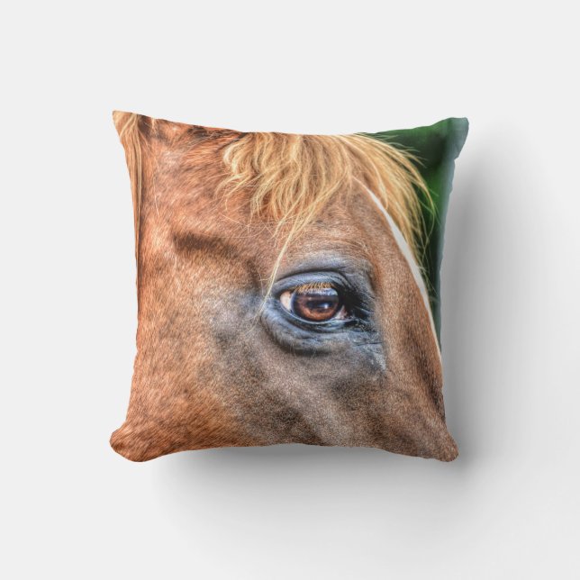 Chestnut Horse's Eye Equine Photo Cushion (Front)