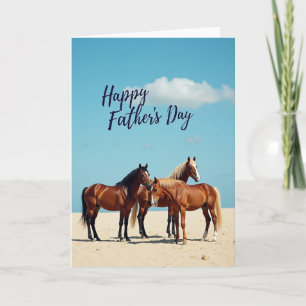 Chestnut Horses Fathers Day Card
