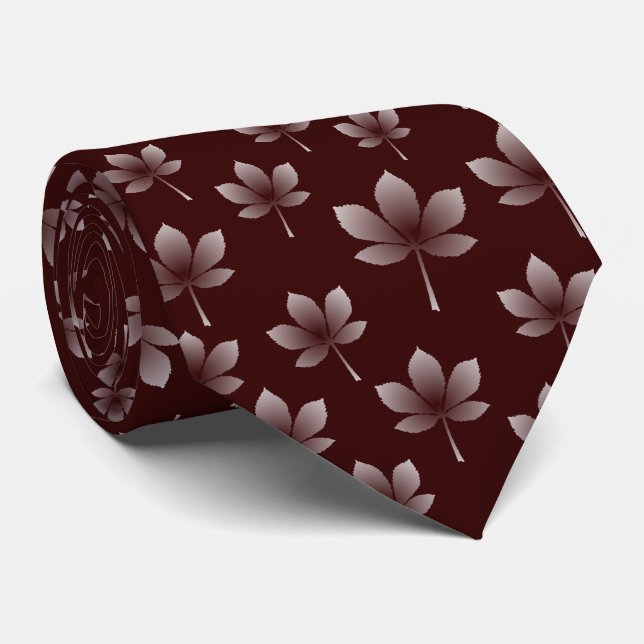 Chestnut Leaves - On Dark Brown 330000 Tie (Rolled)