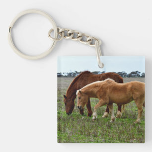 Chestnut Mare And Palomino Foal, Key Ring