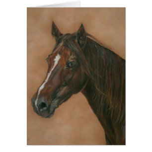 Chestnut mare horse portrait equine art painting