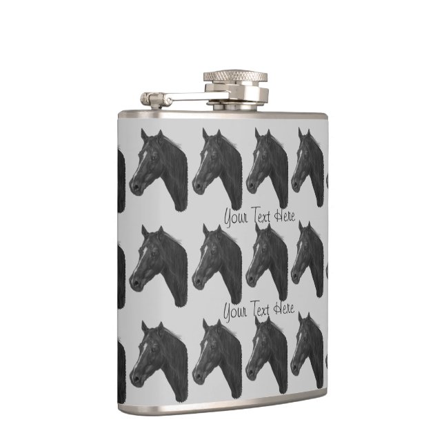 Chestnut mare horse portrait equine design hip flask (Right)