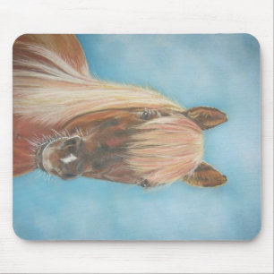 chestnut mare with blonde mane equine art horse mouse pad