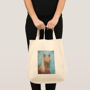 chestnut mare with blonde mane equine horse tote bag