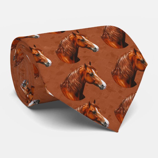Chestnut Morgan Horse Rusty Red Tie (Rolled)