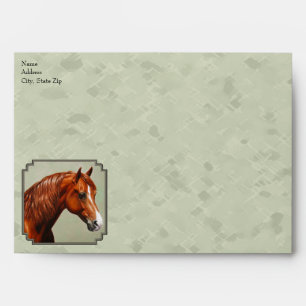 Chestnut Morgan Horse Sage Green Envelopes