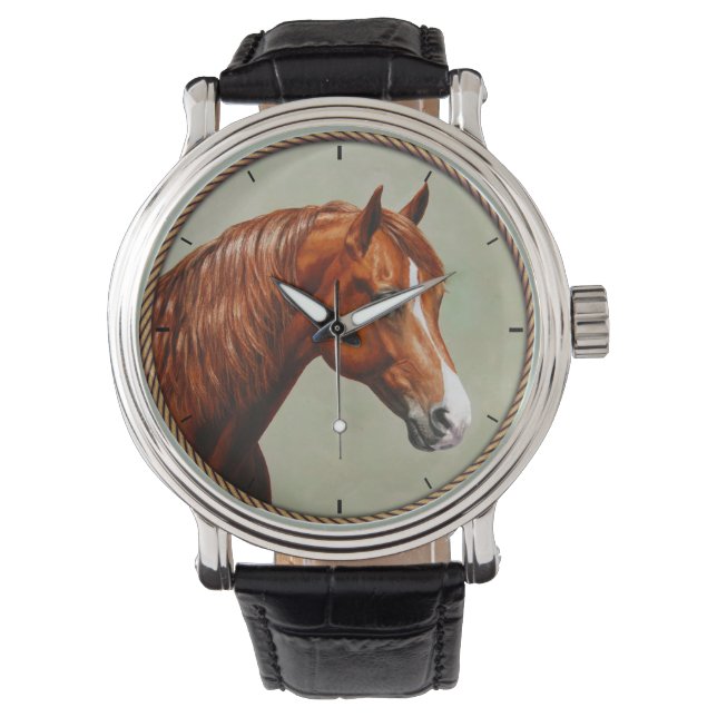 Chestnut Morgan Horse Watch (Front)