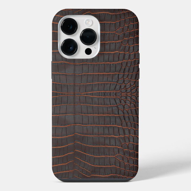 Chestnut Nile Crocodile Texture Print iPhone Case (Back)