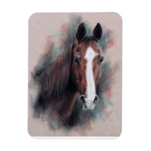 Chestnut Quarter Horse head Magnet