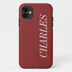 Chestnut Roast Solid Colour   Minimalist Name Case-Mate iPhone Case