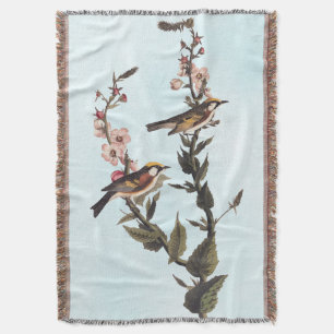 Chestnut-Sided Warbler Audubon Bird on Wildflower Throw Blanket