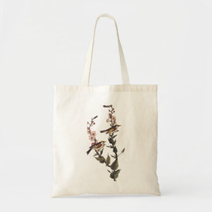 Chestnut-Sided Warbler Audubon Bird on Wildflower Tote Bag