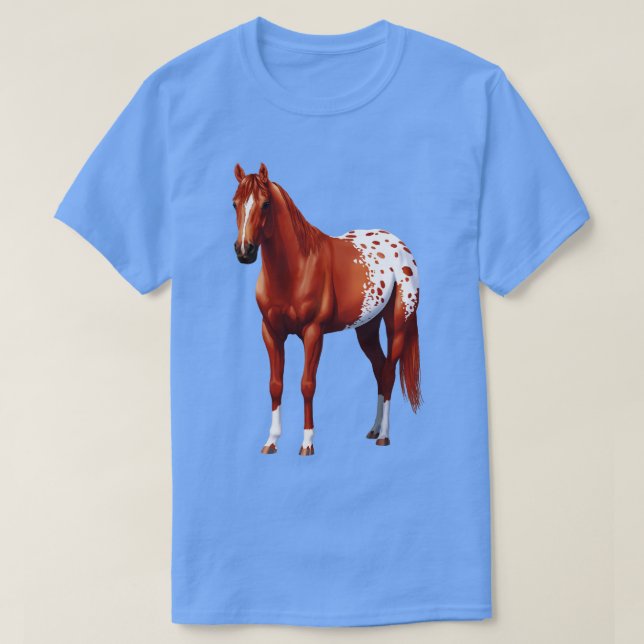 Chestnut Sorrel Quarter Horse Appaloosa Stallion T-Shirt (Design Front)