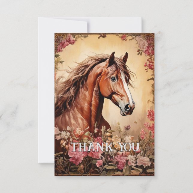 Chestnut Stallion Thank You Card (Front)