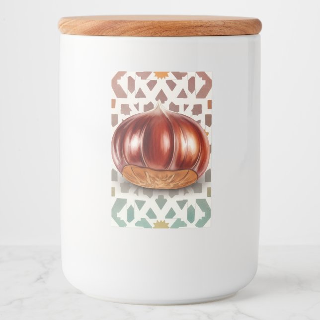 Chestnut, Sticker for Food Container by Natasha Us (Front)