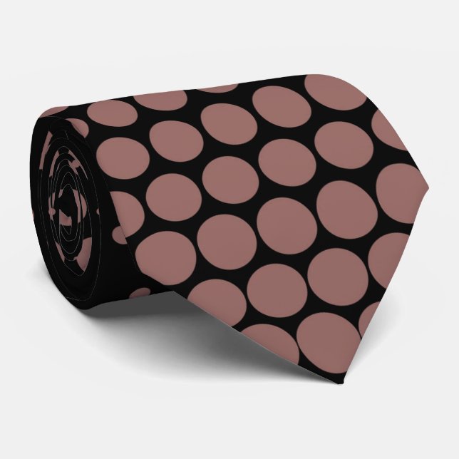 Chestnut Techno Dots Modern Black Tie (Rolled)