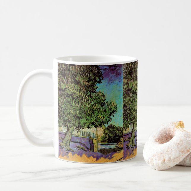 Chestnut Tree in Blossom by Vincent van Gogh Coffee Mug (With Donut)