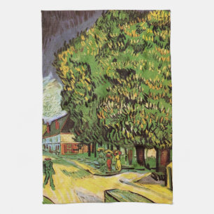 Chestnut Trees in Blossom by Vincent van Gogh Tea Towel