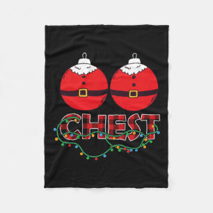 Chestnuts Chest Nuts Christmas Matching Christmas  Fleece Blanket