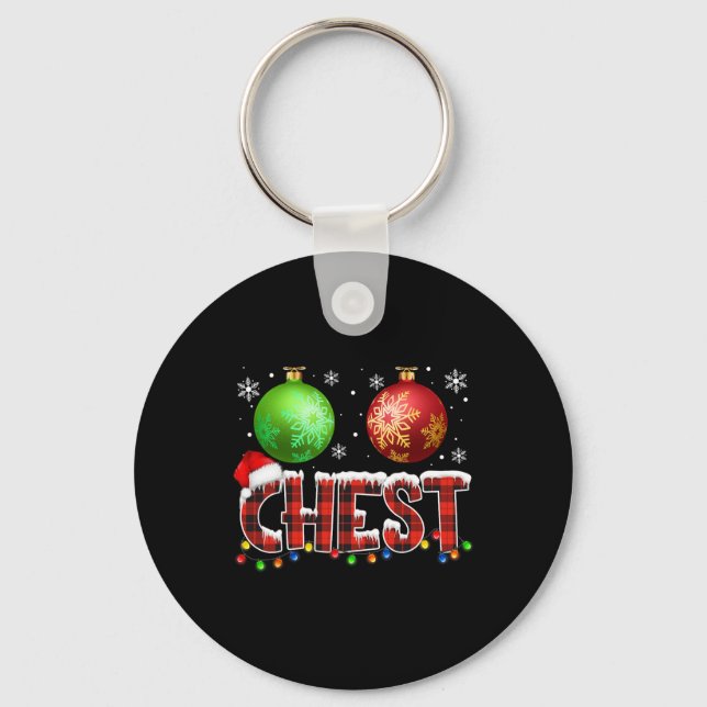Chestnuts Fun Matching Couples Christmas Lights Nu Key Ring (Front)