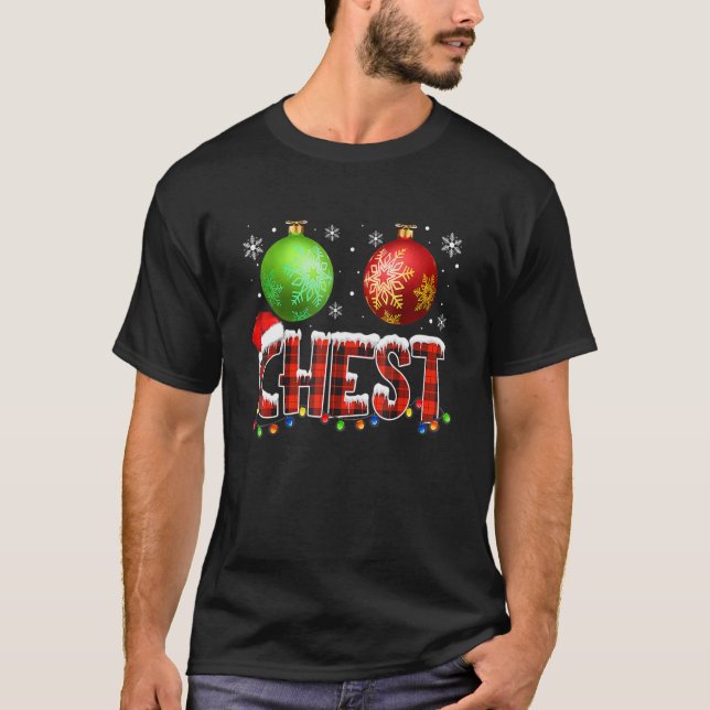 Chestnuts Matching Couples Christmas Lights Nuts T-Shirt (Front)
