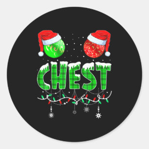 Chestnuts Matching Family Funny Chest Nuts Christm Classic Round Sticker