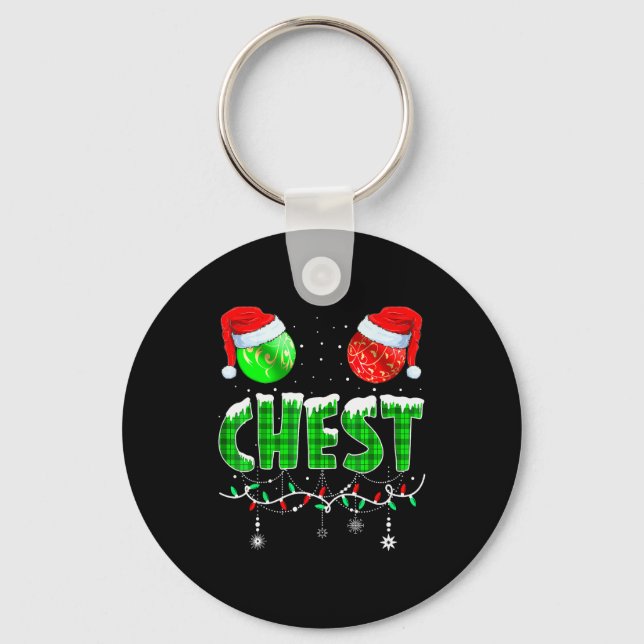 Chestnuts Matching Family Funny Chest Nuts Christm Key Ring (Front)