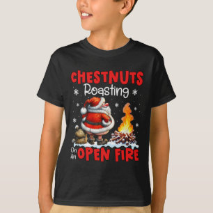 Chestnuts Roasting On Open Fire Funny Rude Santa C T-Shirt