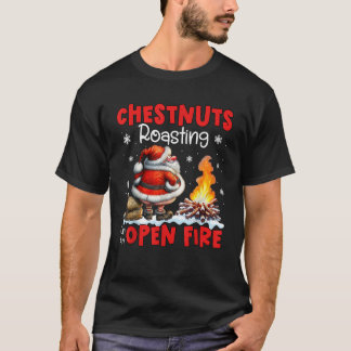 Chestnuts Roasting On Open Fire Funny Rude Santa C T-Shirt