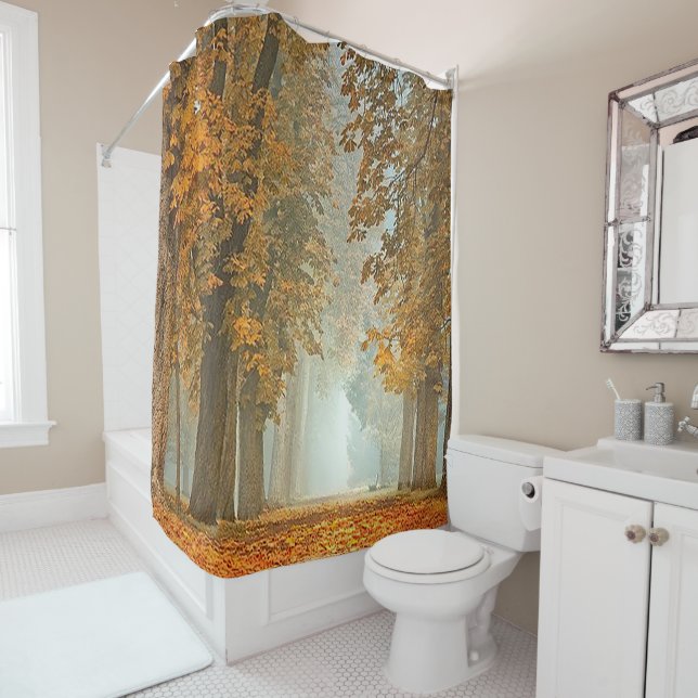 Chestnuts Tree Path in Autumn Shower Curtain (In Situ)