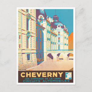 Cheverny France vintage travel Postcard