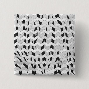 Cheveron Tiger Black and White Print 15 Cm Square Badge