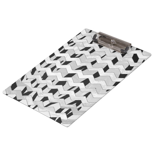 Cheveron Tiger Black and White Print Clipboard (Angled)