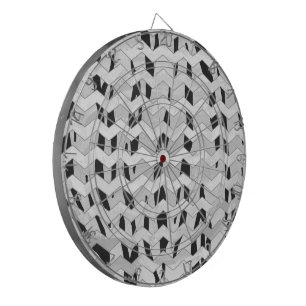 Cheveron Tiger Black and White Print Dartboard