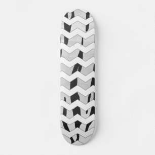 Cheveron Tiger Black and White Print Skateboard