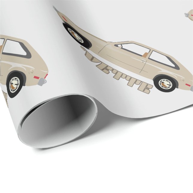 Chevrolet Chevette Vette beige retro classic car Wrapping Paper (Roll Corner)