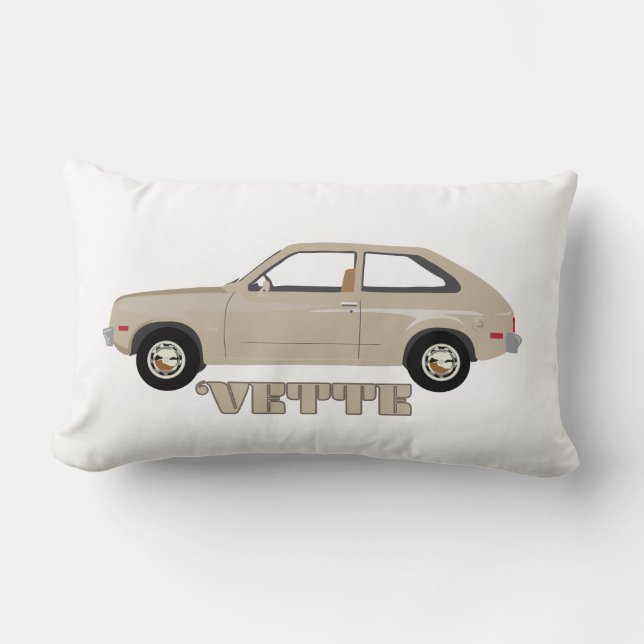 Chevrolet Chevette Vette retro beige classic car Lumbar Cushion (Front)