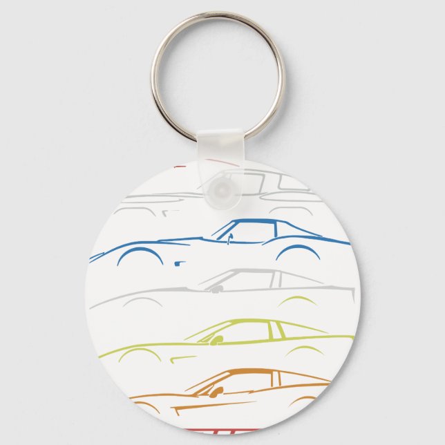Chevrolet Corvette T-Shirt  Black w 1953-2019 Mode Key Ring (Front)