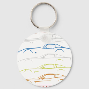 Chevrolet Corvette T-Shirt  Black w 1953-2019 Mode Key Ring