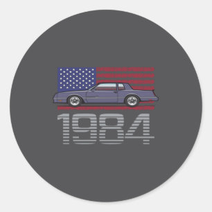 Chevrolet Monte Carlo Blue 1984  Classic Round Sticker