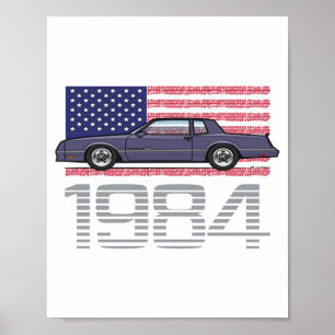 Chevrolet Monte Carlo Blue 1984  Poster
