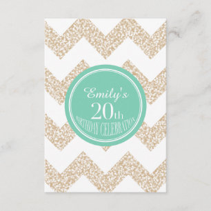 Chevron 20th Birthday Party Choose Colour Flat Car Invitation