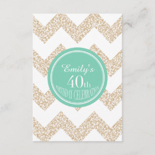 Chevron 40th Birthday Party Choose Colour Flat Car Invitation