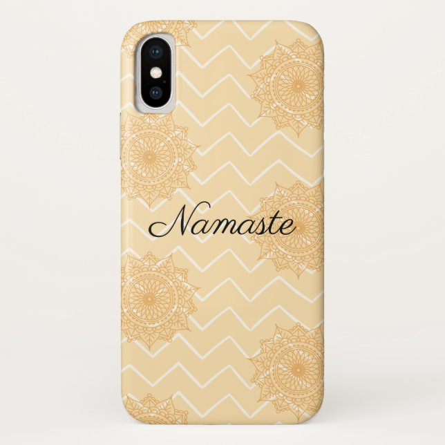 Chevron and Ornate Pattern Namaste Case-Mate iPhone Case (Back)