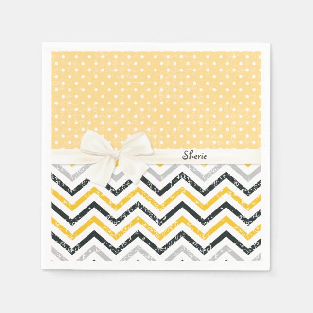 Chevron and Polka Dots Napkin (Front)