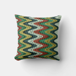 Chevron and Wavy Stripes Pattern Cushion