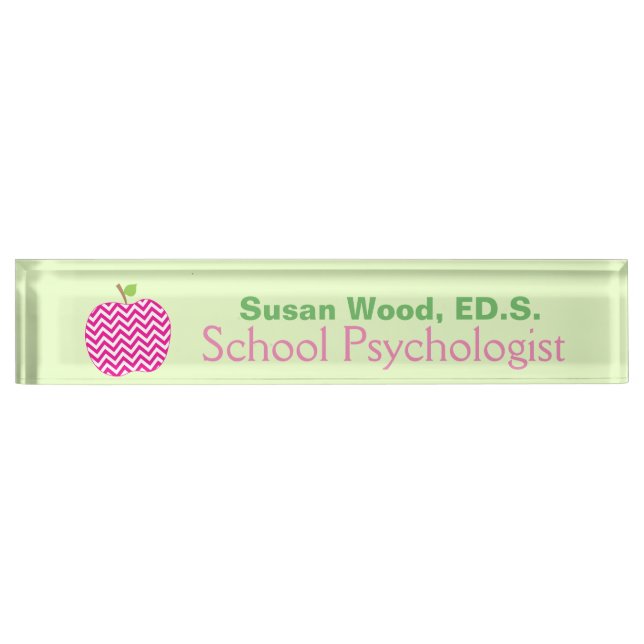 Chevron Apple School Psychologist Name Plate (Front)
