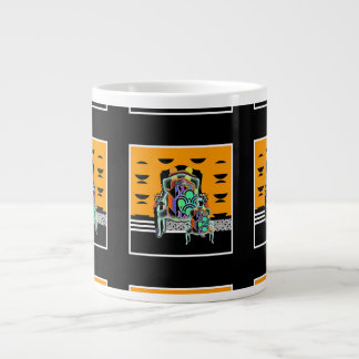 Chevron Armchair Collage  Large Coffee Mug
