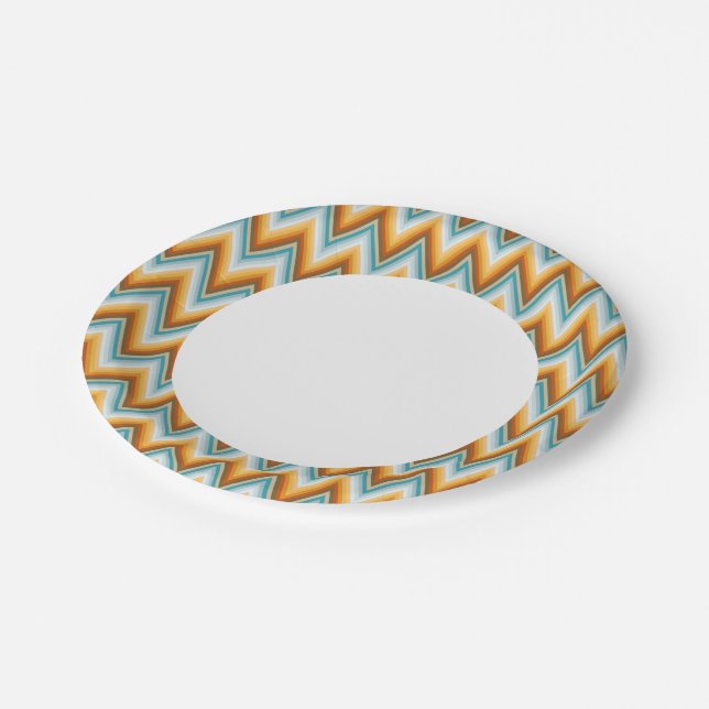 Chevron Background Pattern Paper Plate (Angled)