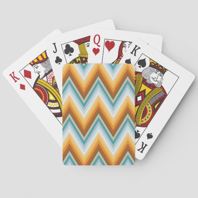 Chevron Background Pattern Playing Cards (Back)